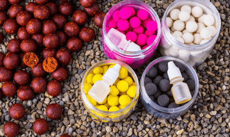 The best bait for carp - different coloured boilies