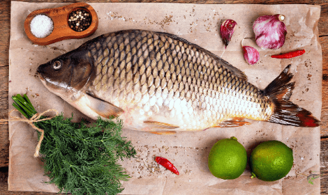 Can you eat carp - Carp on Chopping Board